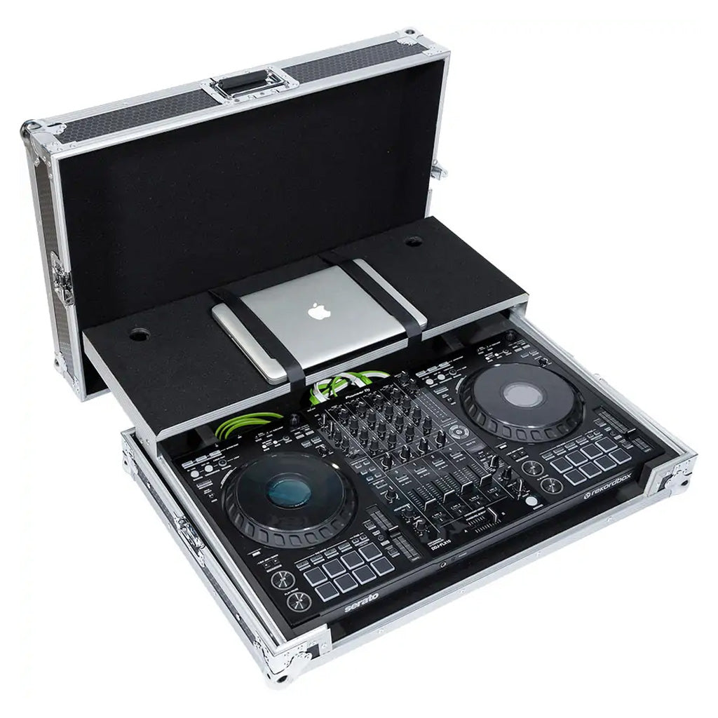 Flight case controlador Midi | Pioneer DDJ | FLX10 | Soporte ordenador | Plata