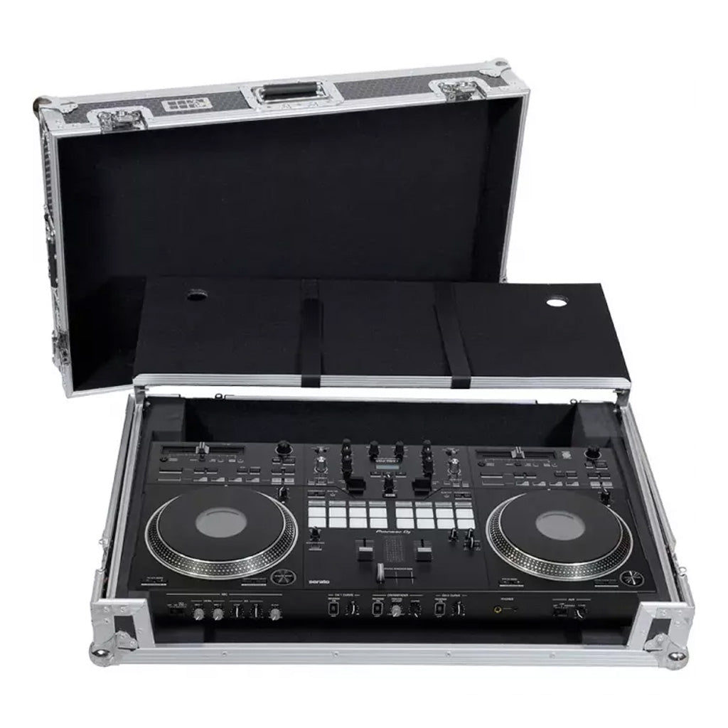 Flight case controlador Midi | Pioneer DDJ | REV7/5 | Soporte ordenador y ruedas |Plata