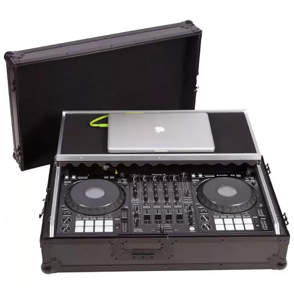 Flight case controlador Midi | Pioneer® DDJ | 1000 | Soporte ordenador y trolley | Negro