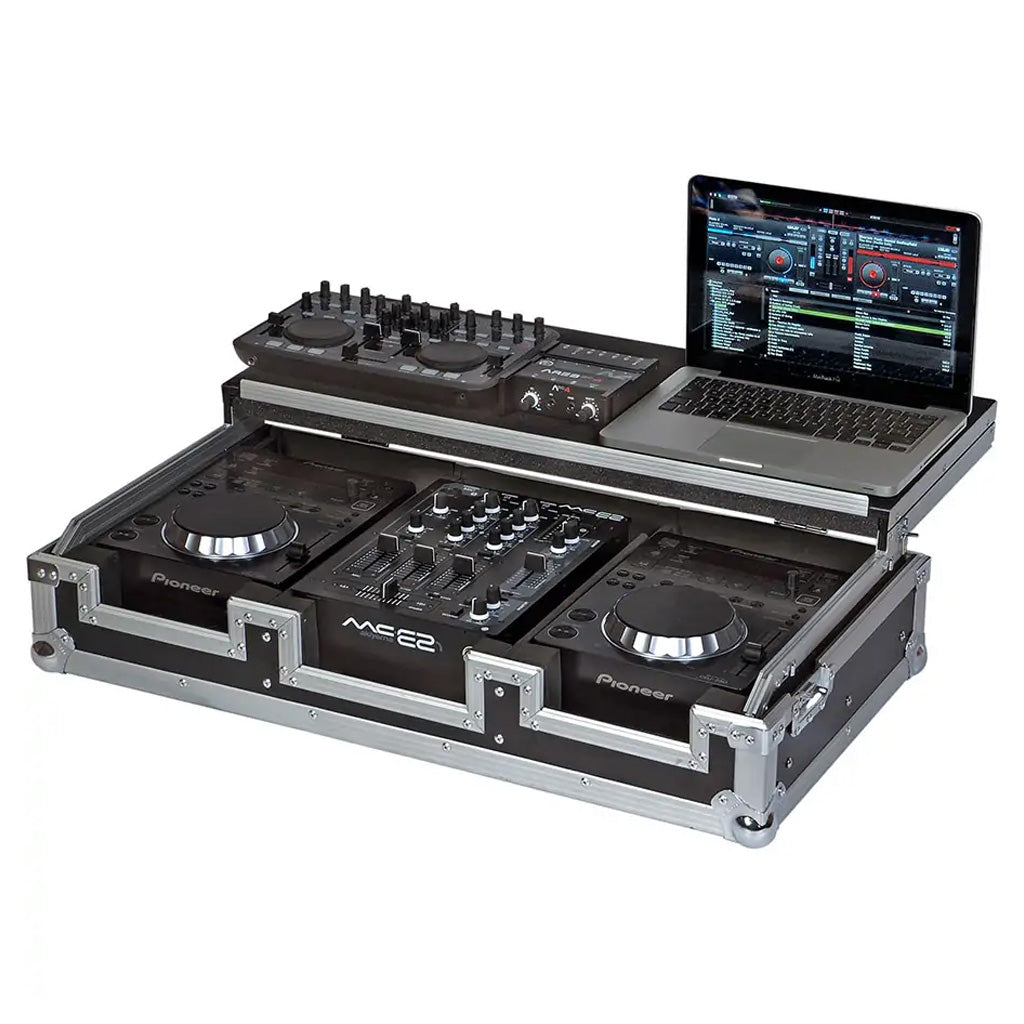 Flight case reproductor | Pioneer® XDJ | 700 / CDJ | 350/ DJM | 450 | Tri-stand | Plata