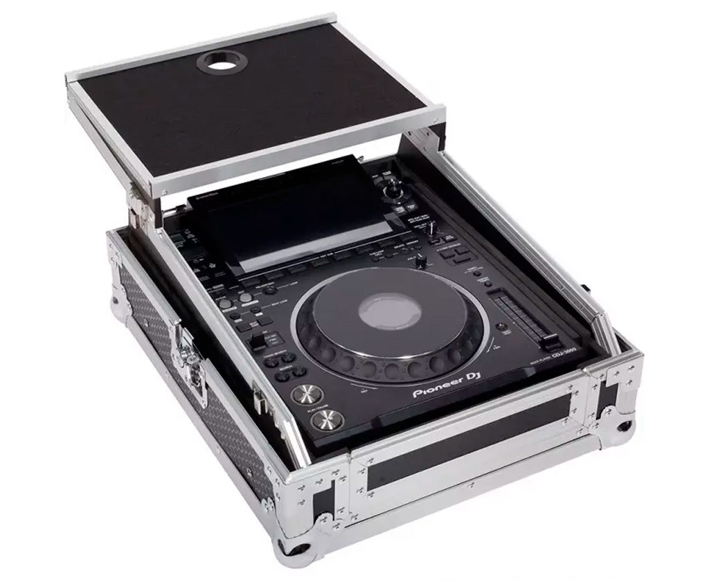 Flight case Multi formato | CDJ/Mixer 12" Plus | Soporte ordenador | Plata