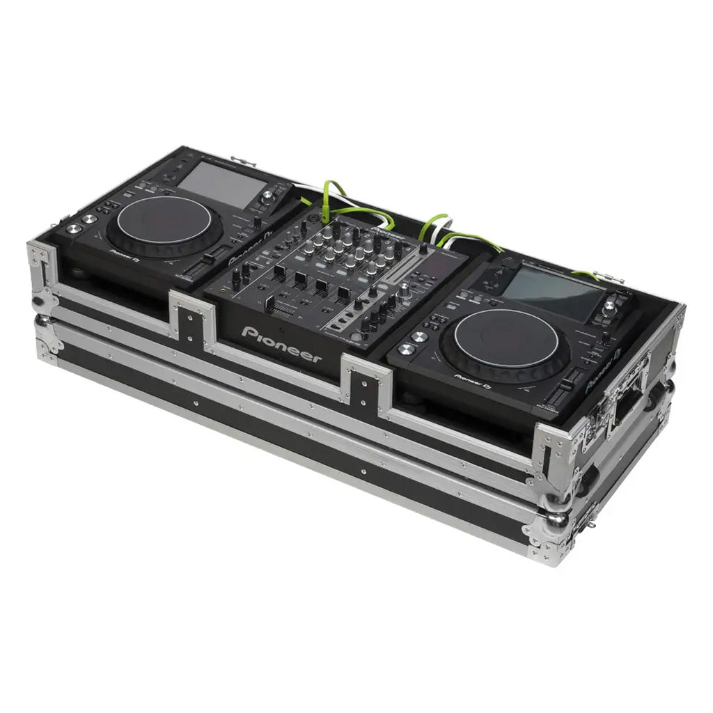 Flightcase reproductor | Pioneer XDJ | 1000/DJM750MK2 o Denondj SC6000M/X1850 | Ruedas | Plata