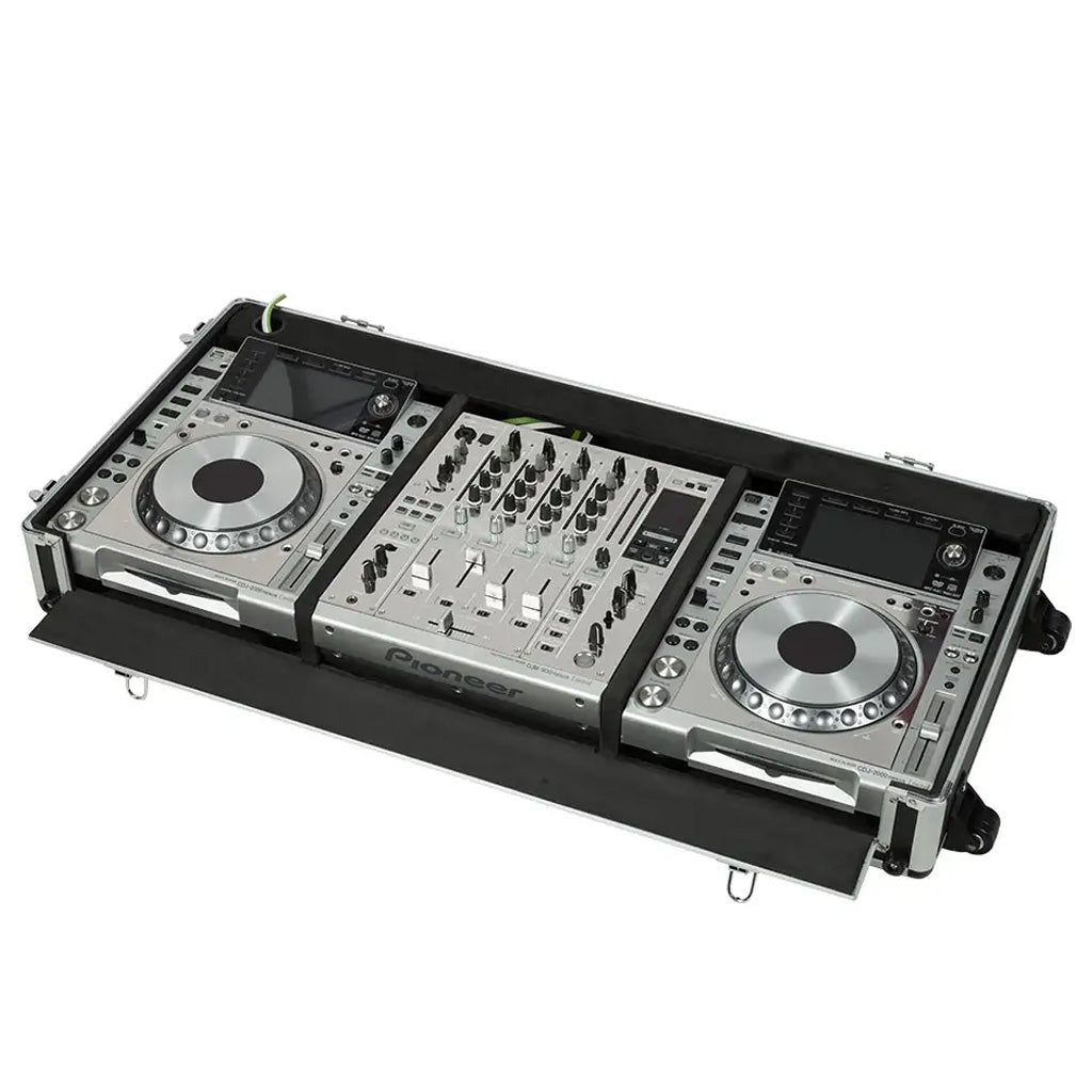 Flightcase reproductor | Pioneer® CDJ | 850 / XDJ | 1000MK2 y DJM | 750MK2 | Ruedas |Plata