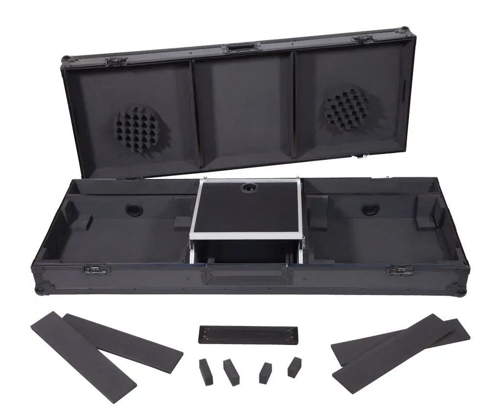 Flightcase para tocadisco normal | Pioneer® DJM | 900NXS2 | Soporte ordenador y ruedas | Plata