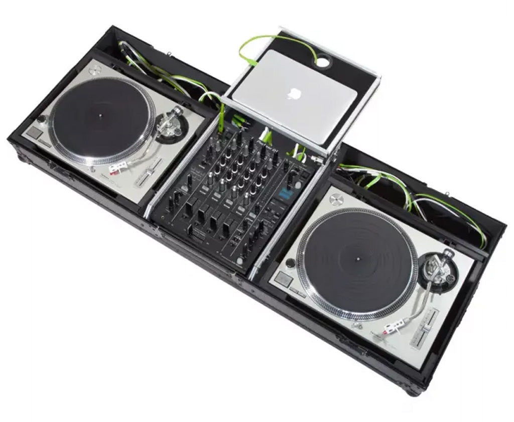 Flightcase para tocadisco normal | Pioneer® DJM | 900NXS2 | Soporte ordenador y ruedas | Plata